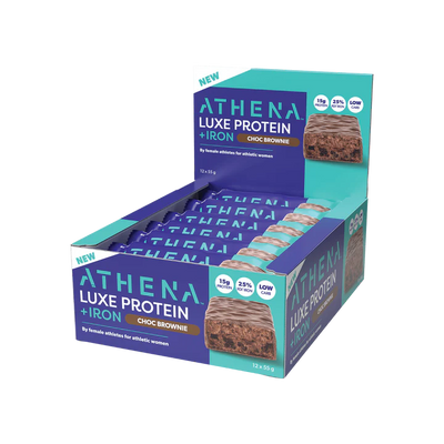 Athena Luxe Protein + Iron Chocolate Brownie 55G x 12