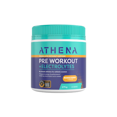 Athena Pre Workout + Electrolytes Mango (No Caffeine) 275G